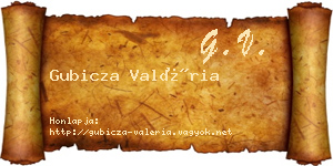 Gubicza Valéria névjegykártya